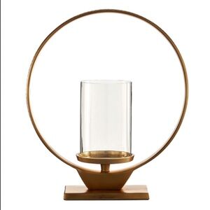 Premier Housewares Cirqua Large Gold Finish Candle Holder